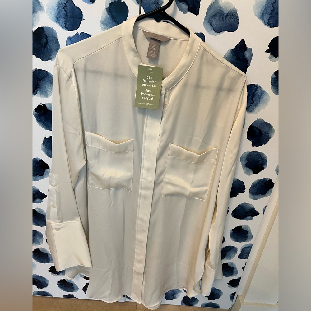 New HM satin shirt with pocket